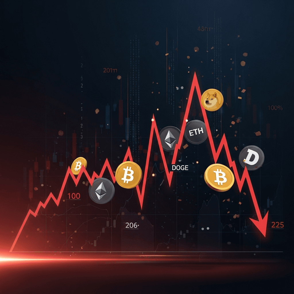 Bitcoin, Ethereum y Dogecoin Caen: Más de $1.000 Millones Liquidaciones