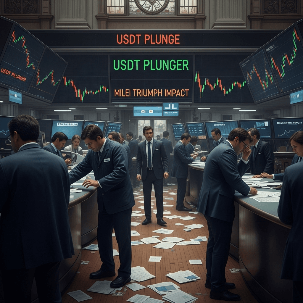 Caida de USDT en Argentina tras elecciones de Milei