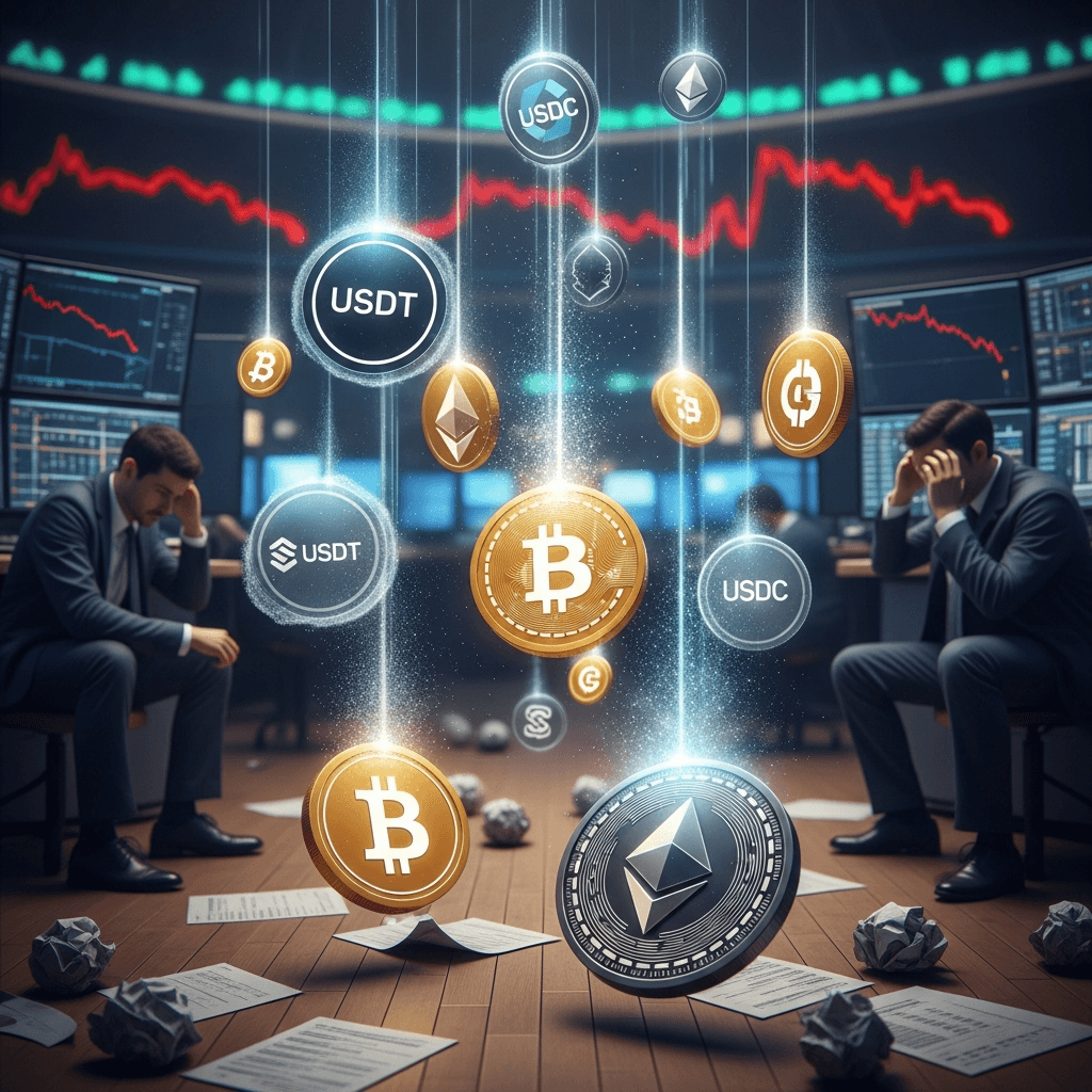 Mercado Cripto Enfrenta Crisis por Caída de ETFs y Stablecoins